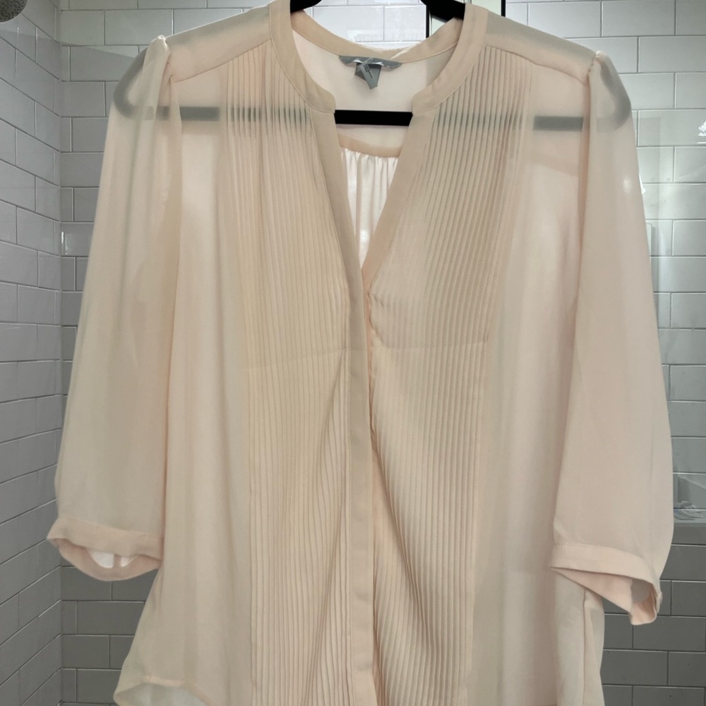 H&M pleated pink blouse